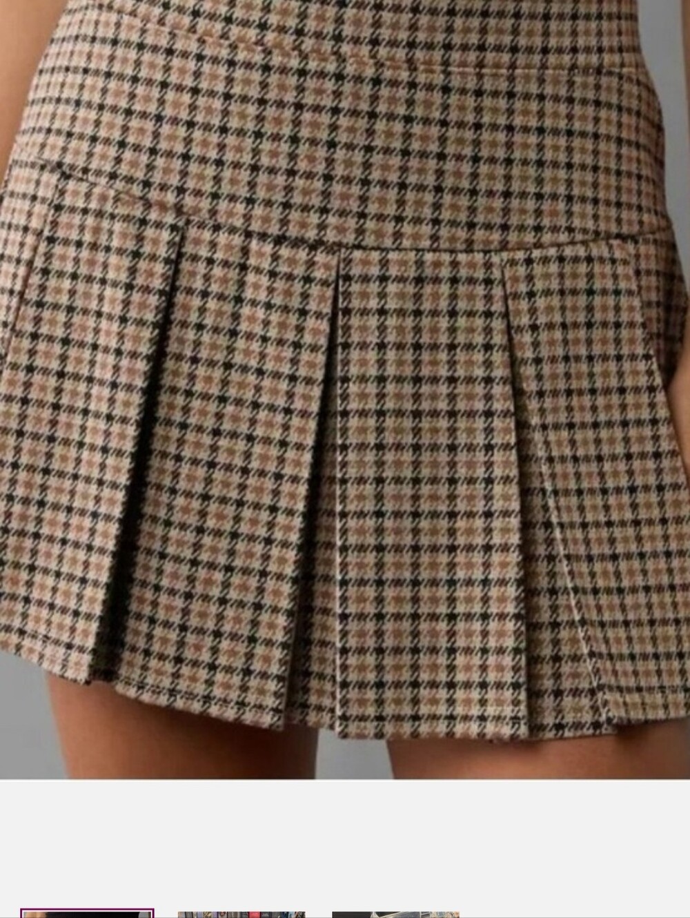 American Eagle Outfitters Pleated Skort in Brown Pattern Medium - Picture 1 of 5